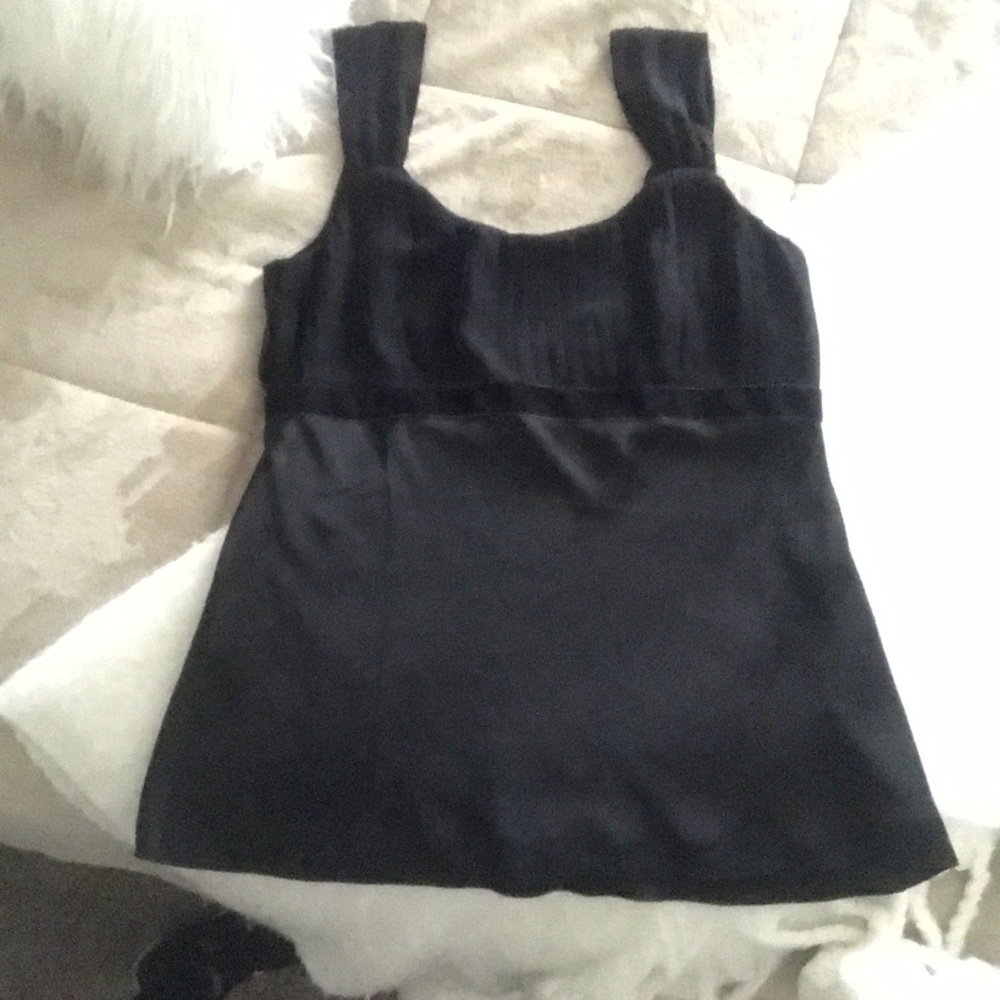 Black satin Ann Taylor Loft dressy tank top size 8